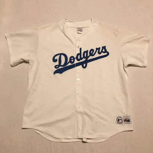 Vintage Los Angeles Dodgers Majestic  Team Blank Jersey Mens 2X Made in USA MLB - Picture 1 of 16